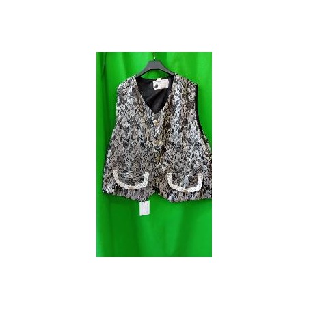-CHALECO CABALLERO BROCADO PLATEADO 56