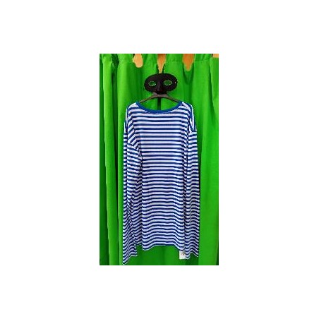 -CAMISETA A RAYAS HORINZONTALES BLANCAS Y AZULES L