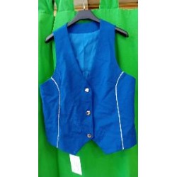 -CHALECO AZUL MUJER CON CORDON PLATEADO XS