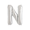 -GLOBO LETRA "N" 83 CM PLATA