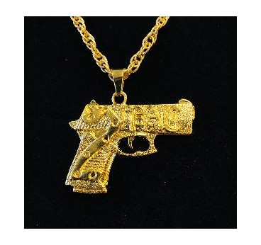 -OLLAR DORADO CON COLGANTE PISTOLA