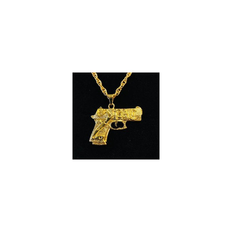 -OLLAR DORADO CON COLGANTE PISTOLA
