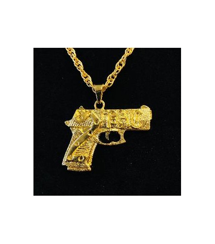-OLLAR DORADO CON COLGANTE PISTOLA