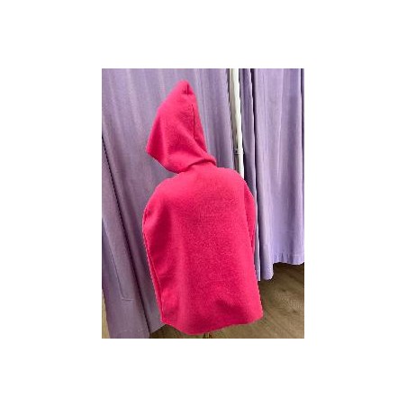 CAPA POLAR CON CAPUCHA ROSA  M