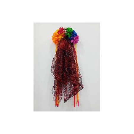 -DIADEMA CALAVERA CON FLORES SURTIDAS CATRINA