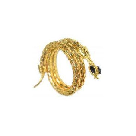 -BRAZALETE METAL DORADO CON ESCAMA Y CABEZA SERPIENTE