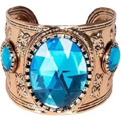 -BRAZALETE DORADO CON PIEDRAS AZULES