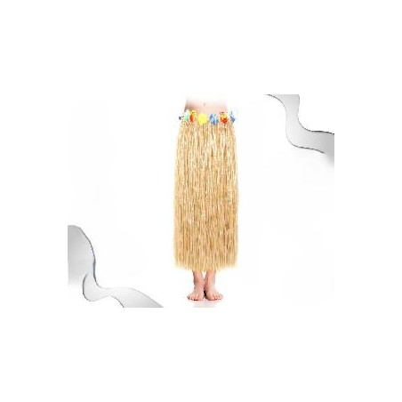 FALDA HAWAIANA ADULTO NATURAL 80 CM