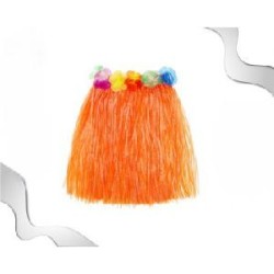-FALDA HAWAIANA ADULTO NARANJA 40 CM