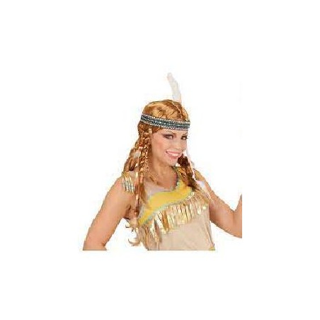 -PELUCA INDIA CHIPPEWA CON TRENZAS