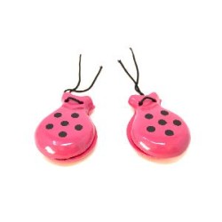 -CASTAÑUELAS ROSA LUNAR NEGRO