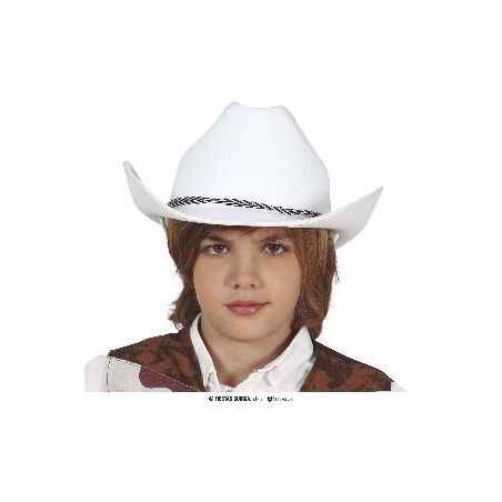 SOMBRERO VAQUERO FIELTRO BLANCO INFANTIL