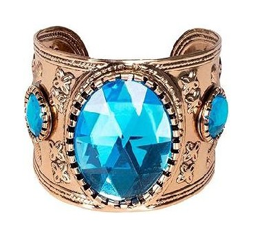 -BRAZALETE DORADO CON PIEDRAS AZULES