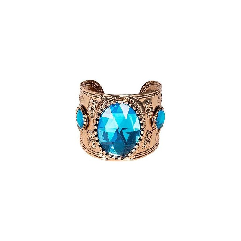 -BRAZALETE DORADO CON PIEDRAS AZULES