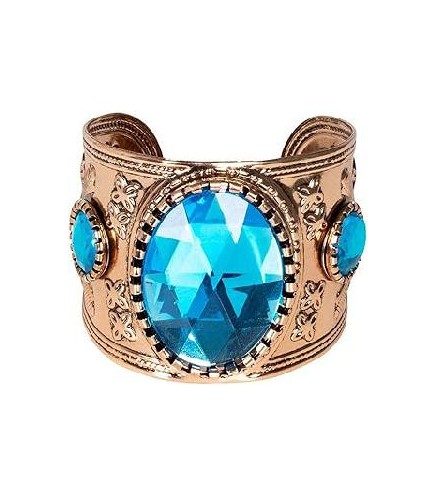 -BRAZALETE DORADO CON PIEDRAS AZULES
