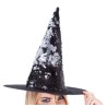 -SOMBRERO DE BRUJA LENTEJUELAS COLOR NEGRO