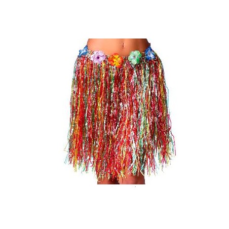 -FALDA HAWAIANA MULTICOLOR FLORES CINTURA 60CM