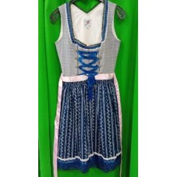 -VESTIDO TIROLESA AZUL Y GRIS 36