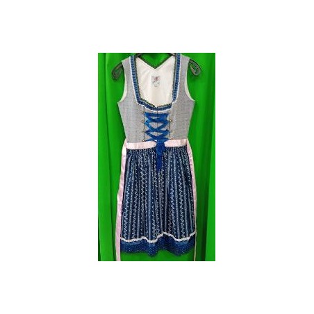 -VESTIDO TIROLESA AZUL Y GRIS 36
