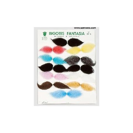 -BIGOTES DE CABELLO COLORES CON GOMITA