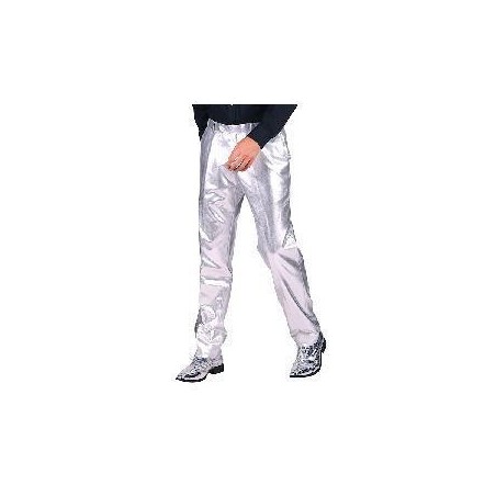 -PANTALON CABALLERO METALIZADO PLATA 50