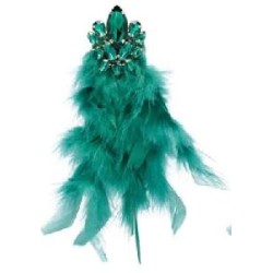 PENDIENTES PLUMA CON CRISTALES VERDE