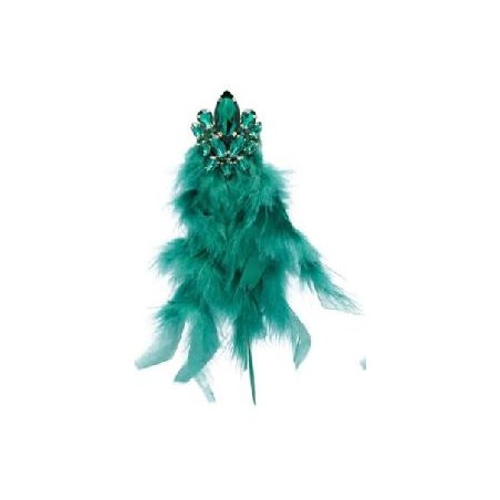 PENDIENTES PLUMA CON CRISTALES VERDE