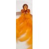 PENDIENTE PLUMA CON CRISTALES NARANJA