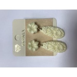 PENDIENTES FLOR SALMON, CRUDO VERDE ESMERALDA