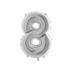 -GLOBO FOIL PLATA - Nº 8