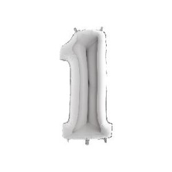 -GLOBO FOIL PLATA - Nº 1