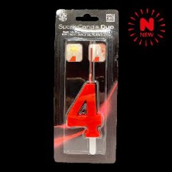 -SET BENGALA Y VELA ROJO Nº 4