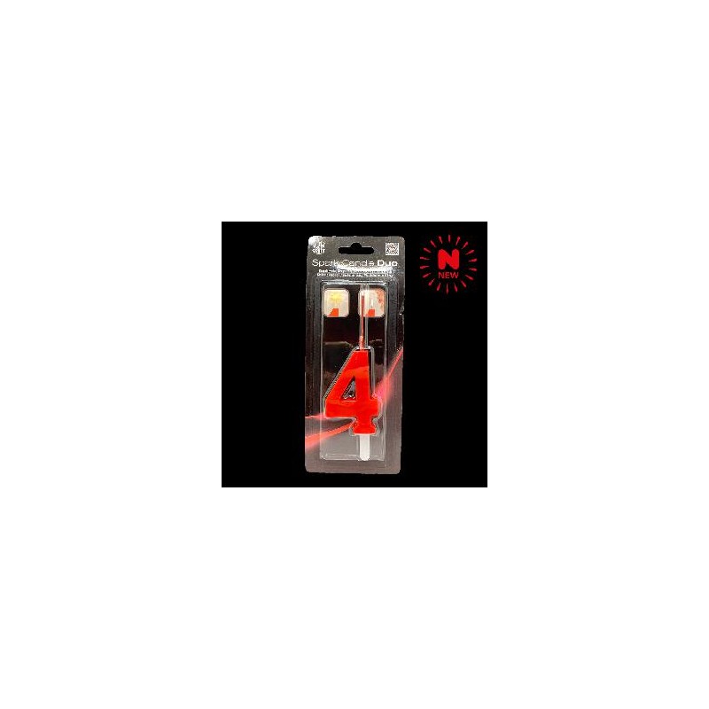 -SET BENGALA Y VELA ROJO Nº 4