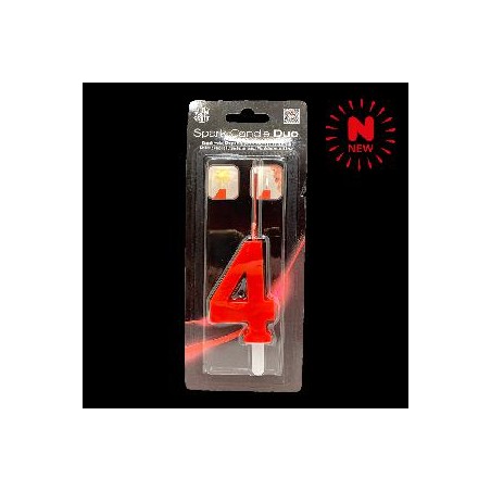 -SET BENGALA Y VELA ROJO Nº 4