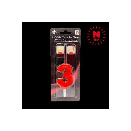 -SET BENGALA Y VELA ROJO Nº 3