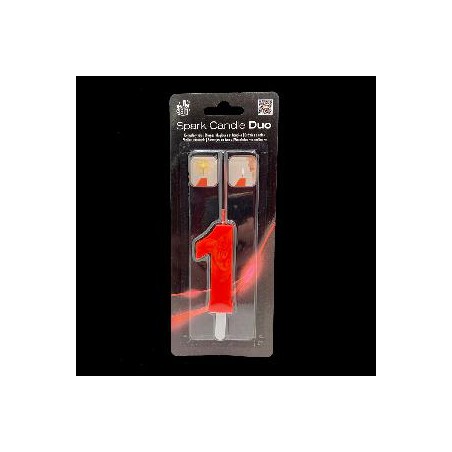 -SET BENGALA Y VELA ROJO Nº 1