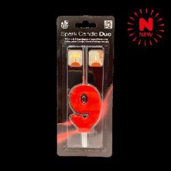 -SET BENGALA Y VELA ROJO Nº 9