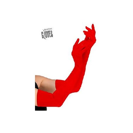 -GUANTES EXTRA LARGO ROJO 60 CM