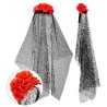 -DIADEMA CON ROSAS ROJAS Y VELO  CATRINA
