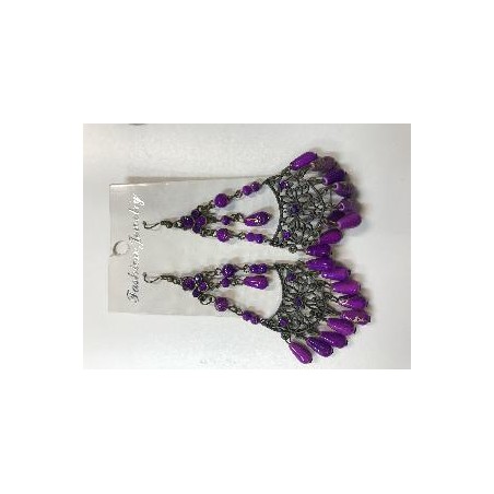 PENDIENTE LARGO LUNA MORADO