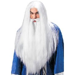 -PELUCA HECHICERO CON MAXI BARBA Y BIGOTE
