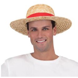 -SOMBRERO PAJA CON CINTA ROJA 58CM