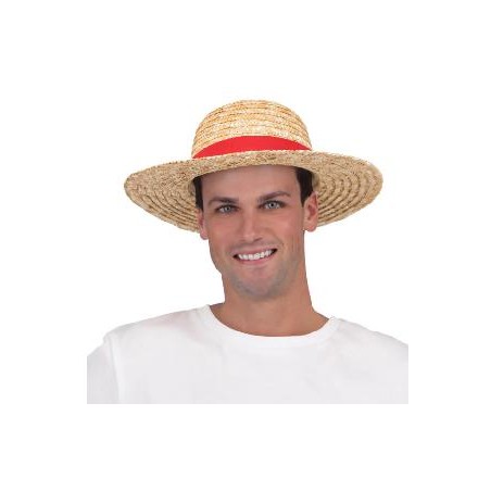 -SOMBRERO PAJA CON CINTA ROJA 58CM