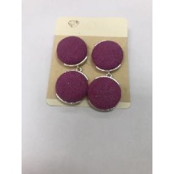 PENDIENTES DE BOTON DOBLES FUCSIA