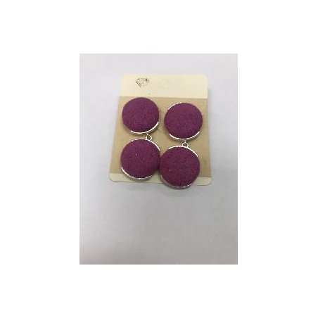 PENDIENTES DE BOTON DOBLES FUCSIA