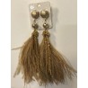 PENDIENTES CON ABALORIO PLUMA DORADO