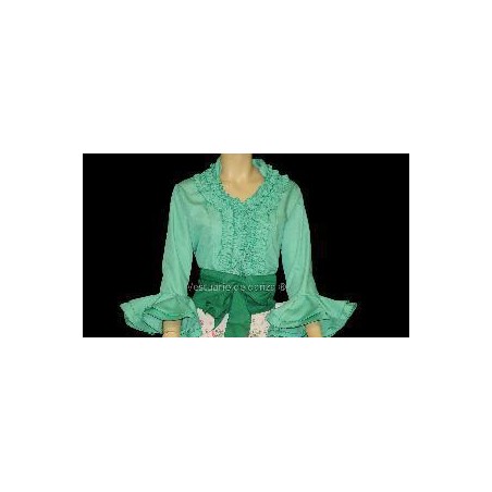 CAMISA FLAMENCA VERDE AGUA T-50