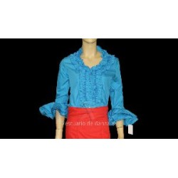 CAMISA FLAMENCA AZUL TURQUESA T-44