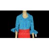 CAMISA FLAMENCA AZUL TURQUESA T-44