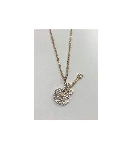 -COLLAR GUITARRA COLOR ORO- PLATA